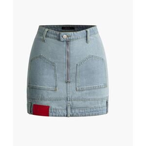 Blue Pencil Mini Skirt for Casual Wear